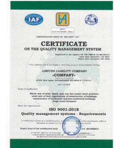 Сертифікат iso 9001 fy